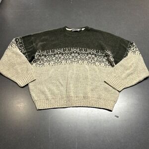 Vintage David Taylor Multi Colored Long Sleeve Sweater Size XL Grandpa Old Money